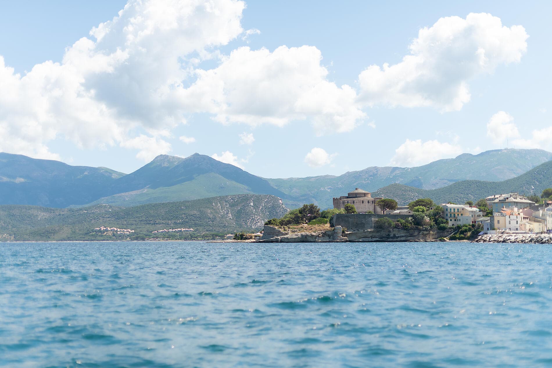 Corsican shores, under Sail Aboard Le Ponant 